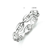 vDam Ring Schakel Zilver Gerhodineerd 1333829 Maat 16