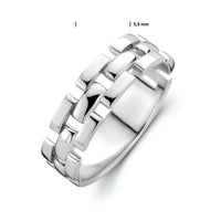 vDam Ring Schakel Zilver Gerhodineerd 1334003 Maat 18½