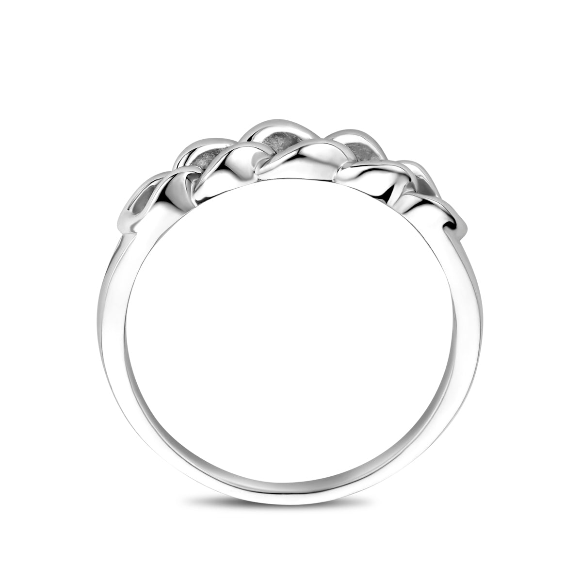 vDam Ring Schakel Zilver Gerhodineerd 1339550 Maat 16