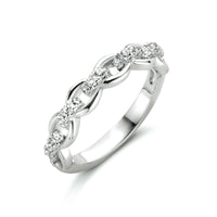 vDam Ring Schakel Zirkonia Zilver Gerhodineerd 1334129