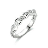 vDam Ring Schakel Zirkonia Zilver Gerhodineerd 1334131