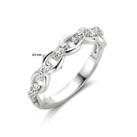 vDam Ring Schakel Zirkonia Zilver Gerhodineerd 1334131 Maat 17¾