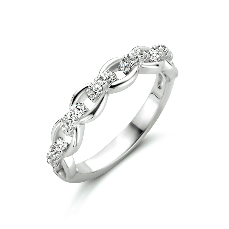 vDam Ring Schakel Zirkonia Zilver Gerhodineerd 1334132