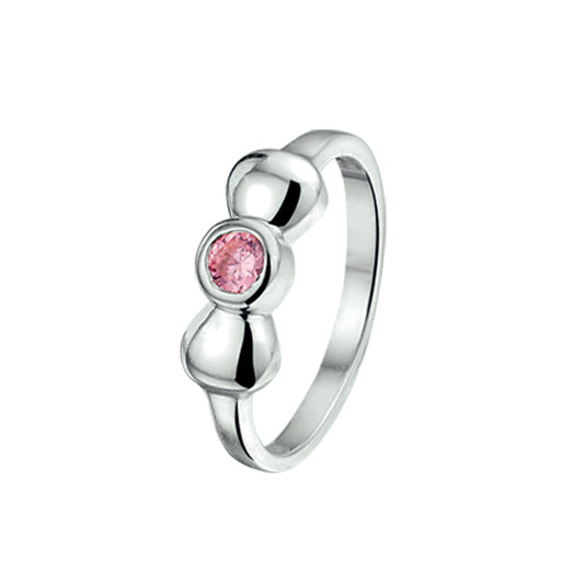 vDam Ring Strik Roze Zirkonia Zilver Gerhodineerd 1329391