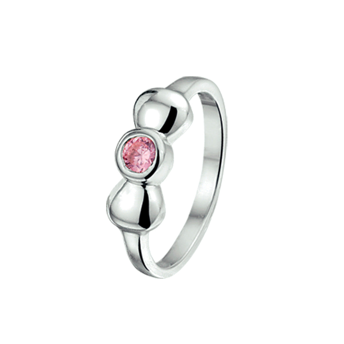 vDam Ring Strik Roze Zirkonia Zilver Gerhodineerd 1329392