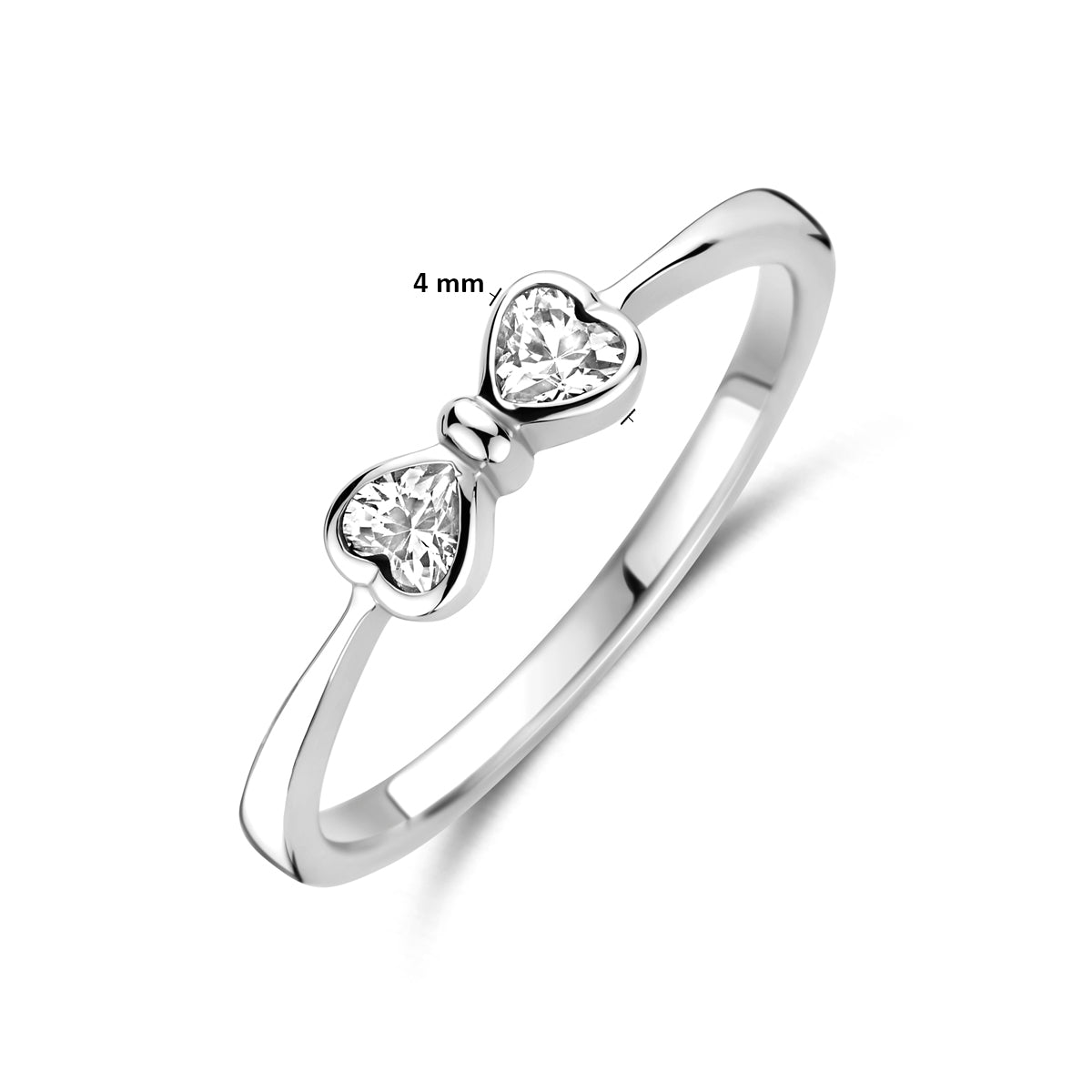 vDam Ring Strik Zirkonia Zilver Gerhodineerd 1341840 Maat 16½