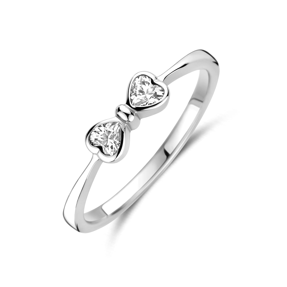 vDam Ring Strik Zirkonia Zilver Gerhodineerd 1341843