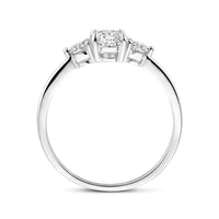 vDam Ring Trilogie Zirkonia 7 X 5 Mm Zilver Gerhodineerd 1338911 Maat 16