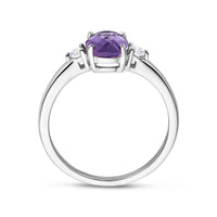 vDam Ring Trilogie Zirkonia En Amethist Zilver Gerhodineerd 1337801 Maat 17¼