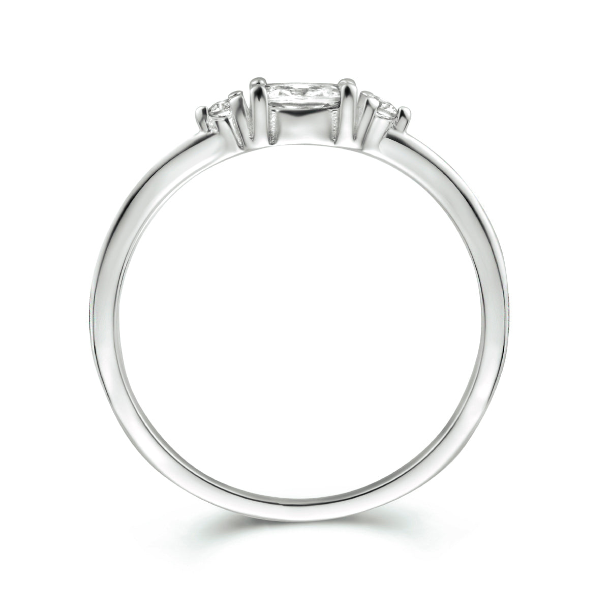 vDam Ring Trilogie Zirkonia Zilver Gerhodineerd 1334786 Maat 16
