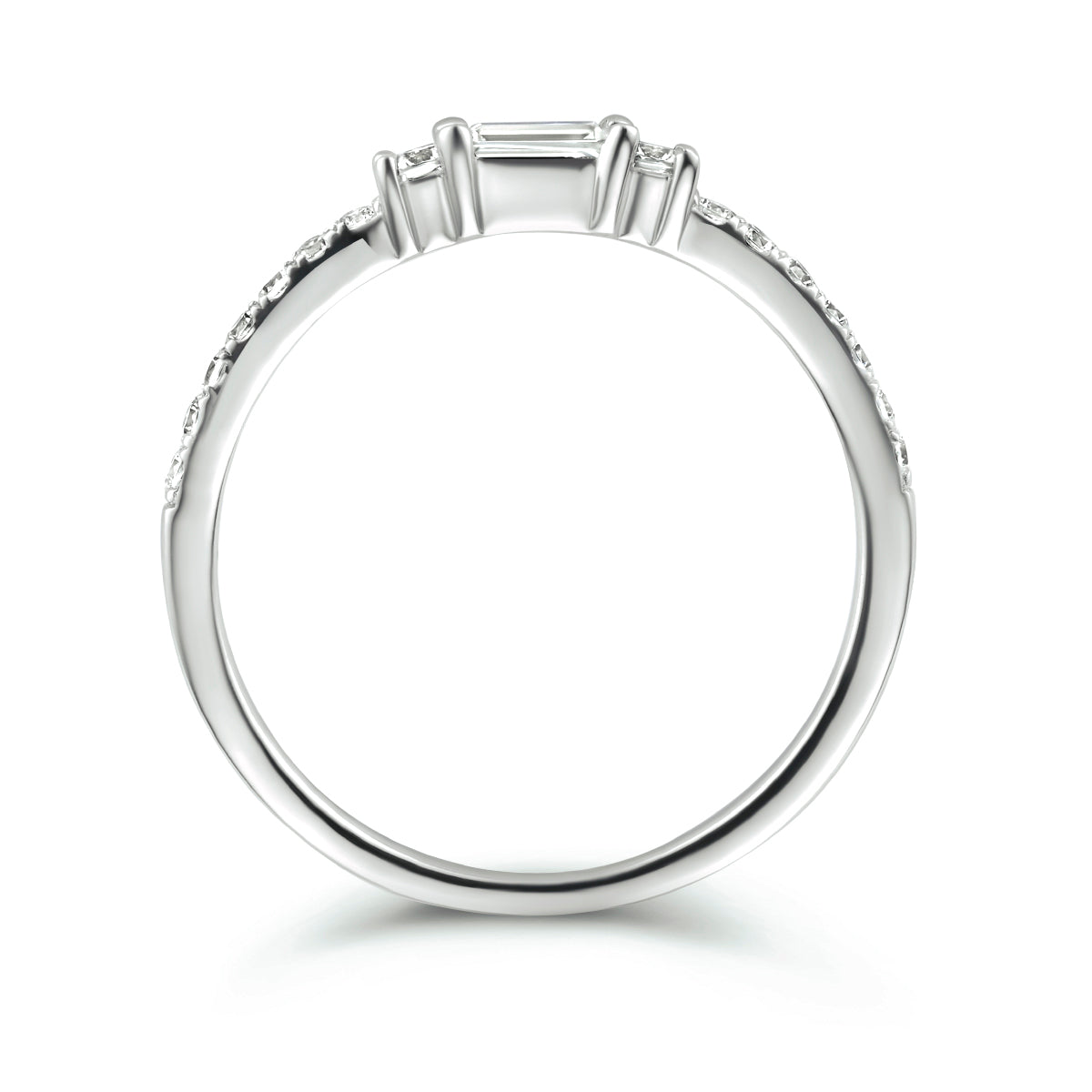 vDam Ring Trilogie Zirkonia Zilver Gerhodineerd 1335013 Maat 18½