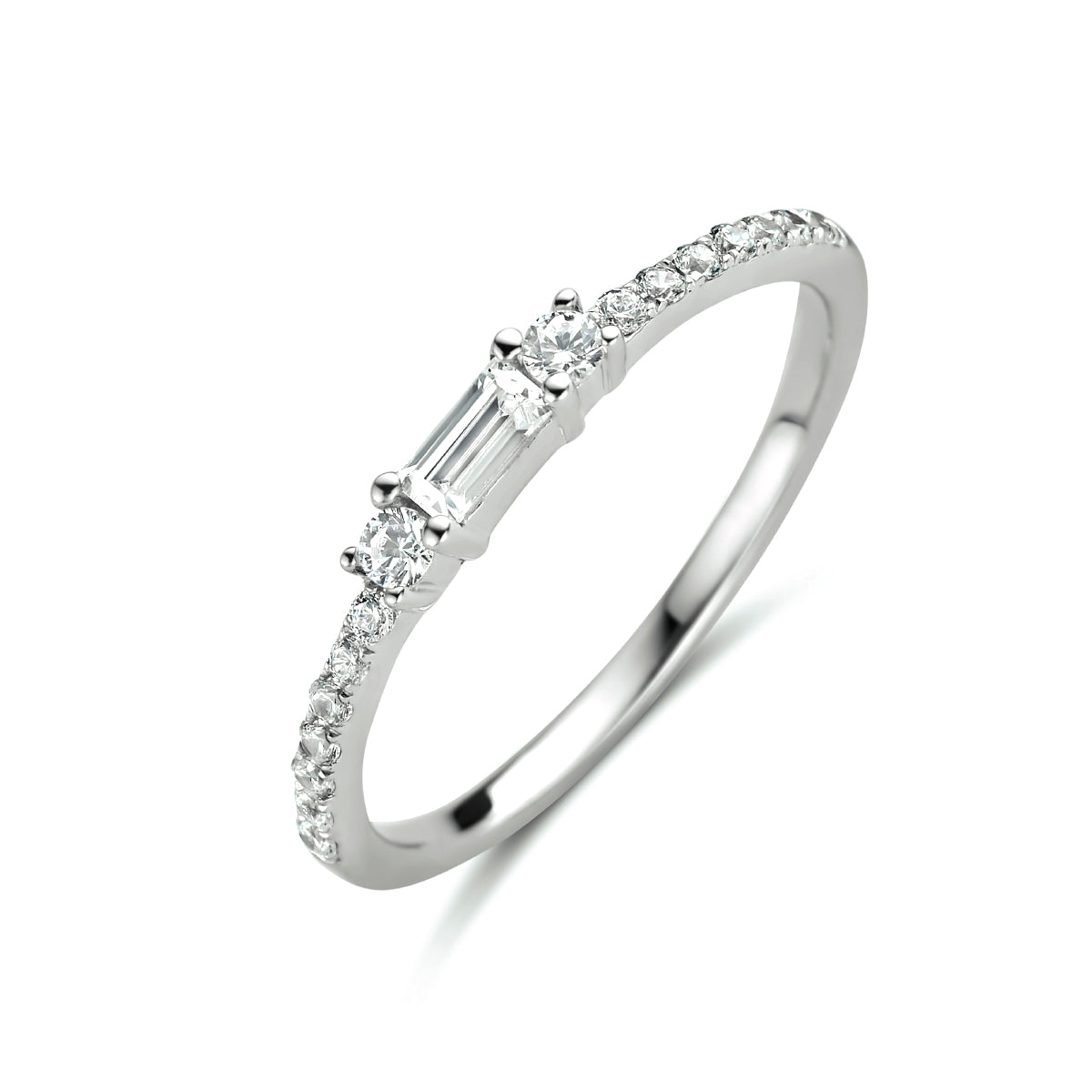 vDam Ring Trilogie Zirkonia Zilver Gerhodineerd 1335013