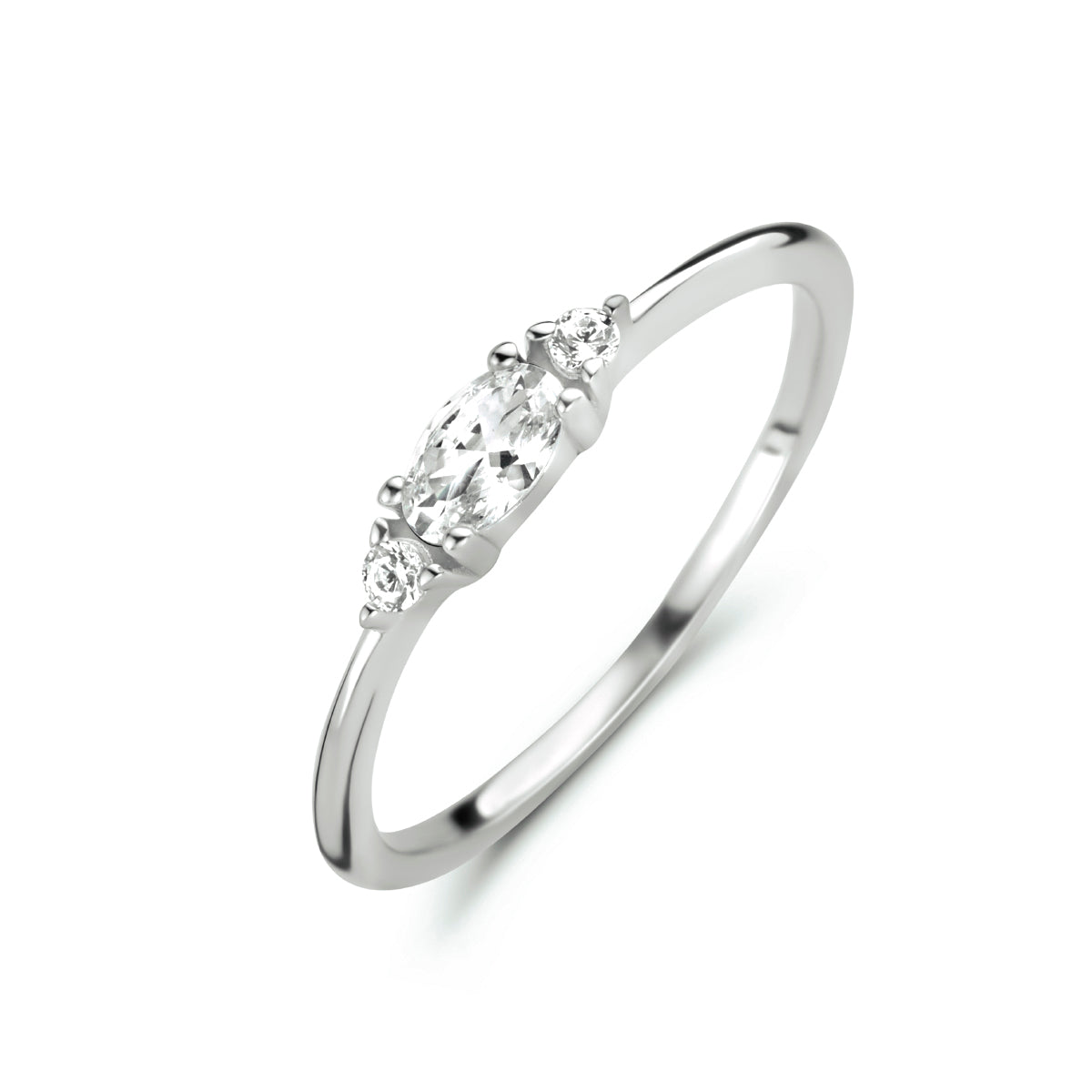 vDam Ring Trilogie Zirkonia Zilver Gerhodineerd 1335017