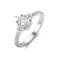 vDam Ring Trilogie Zirkonia Zilver Gerhodineerd 1335244 Maat 17¼