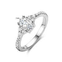 vDam Ring Trilogie Zirkonia Zilver Gerhodineerd 1335245 Maat 17¾