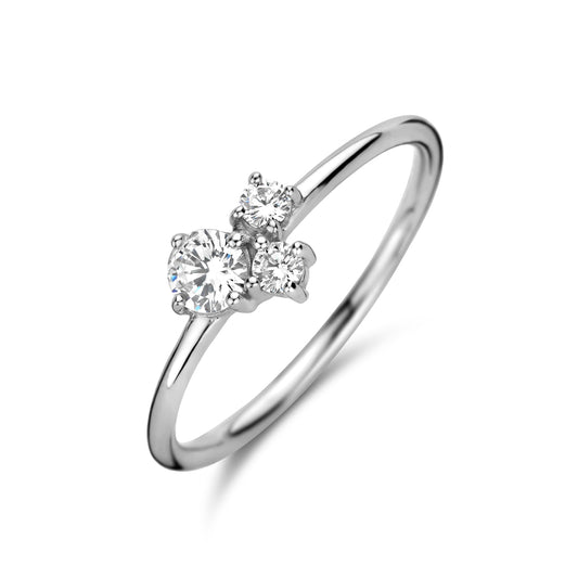 vDam Ring Trilogie Zirkonia Zilver Gerhodineerd 1335390
