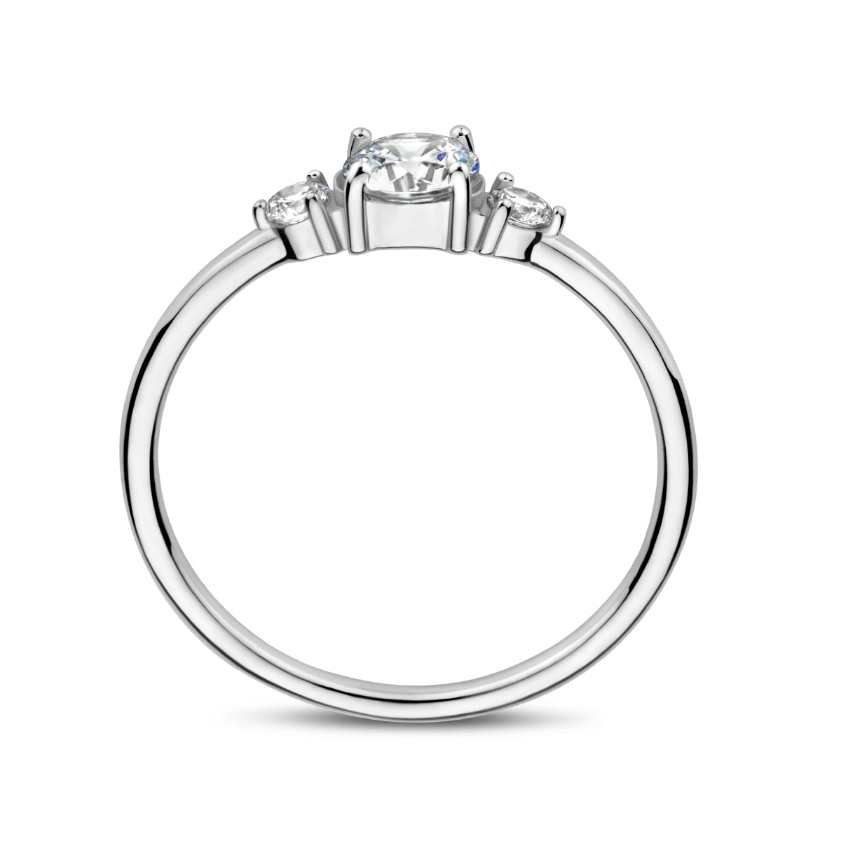 vDam Ring Trilogie Zirkonia Zilver Gerhodineerd 1335395 Maat 16½