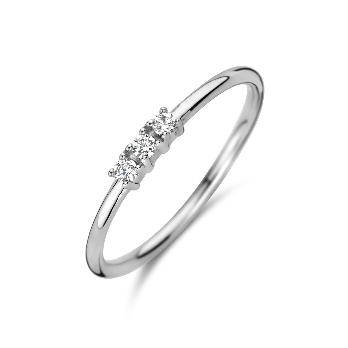 vDam Ring Trilogie Zirkonia Zilver Gerhodineerd 1335519