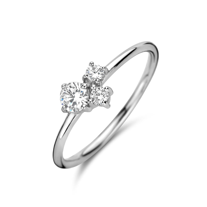 vDam Ring Trilogie Zirkonia Zilver Gerhodineerd 1335527