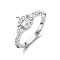 vDam Ring Trilogie Zirkonia Zilver Gerhodineerd 1336076 Maat 16