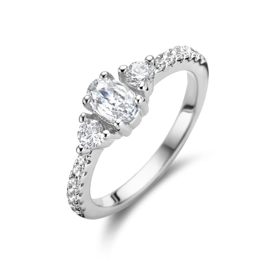 vDam Ring Trilogie Zirkonia Zilver Gerhodineerd 1336077