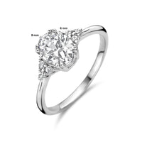 vDam Ring Trilogie Zirkonia Zilver Gerhodineerd 1336720 Maat 17¼