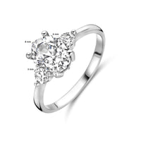 vDam Ring Trilogie Zirkonia Zilver Gerhodineerd 1338078 Maat 17¾