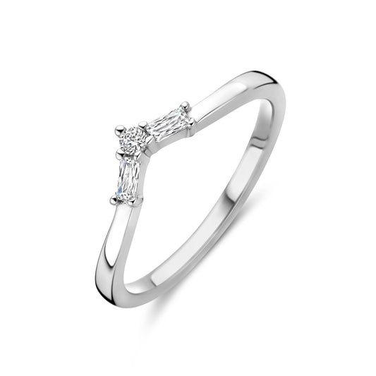 vDam Ring V Zirkonia Zilver Gerhodineerd 1340175