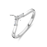 vDam Ring V Zirkonia Zilver Gerhodineerd 1339038 Maat 17¾