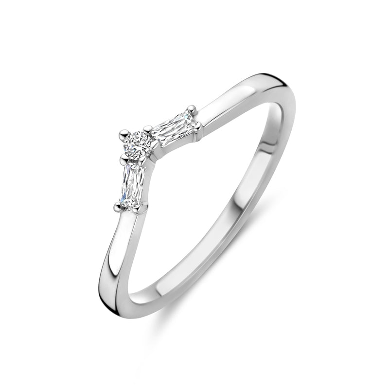 vDam Ring V Zirkonia Zilver Gerhodineerd 1339039