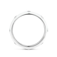 vDam Ring Wit Emaille En Zirkonia Zilver Gerhodineerd 1338935 Maat 17¾