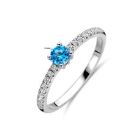 vDam Ring Wit En Blauw Zirkonia Zilver Gerhodineerd 1338785 Maat 16½