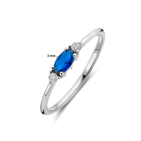 vDam Ring Wit En Blauw Zirkonia Zilver Gerhodineerd 1339071 Maat 17¾