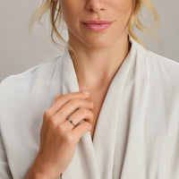 vDam Ring Wit En Groen Zirkonia Zilver Gerhodineerd 1339073 Maat 16