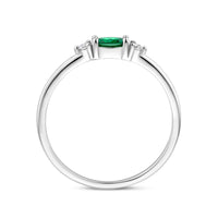 vDam Ring Wit En Groen Zirkonia Zilver Gerhodineerd 1339075 Maat 17¼