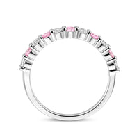 vDam Ring Wit En Roze Zirkonia Zilver Gerhodineerd 1338901 Maat 16
