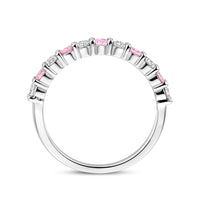 vDam Ring Wit En Roze Zirkonia Zilver Gerhodineerd 1338903 Maat 17¼