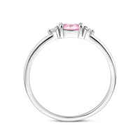 vDam Ring Wit En Roze Zirkonia Zilver Gerhodineerd 1339066 Maat 17¾