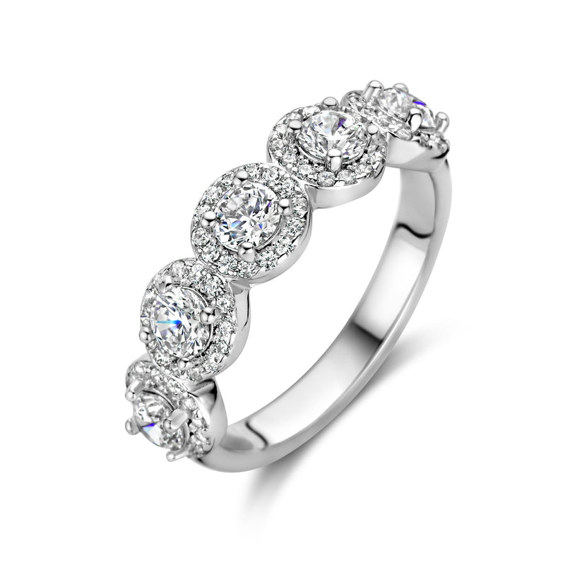vDam Ring Zikonia Halo Zilver Gerhodineerd 1336755