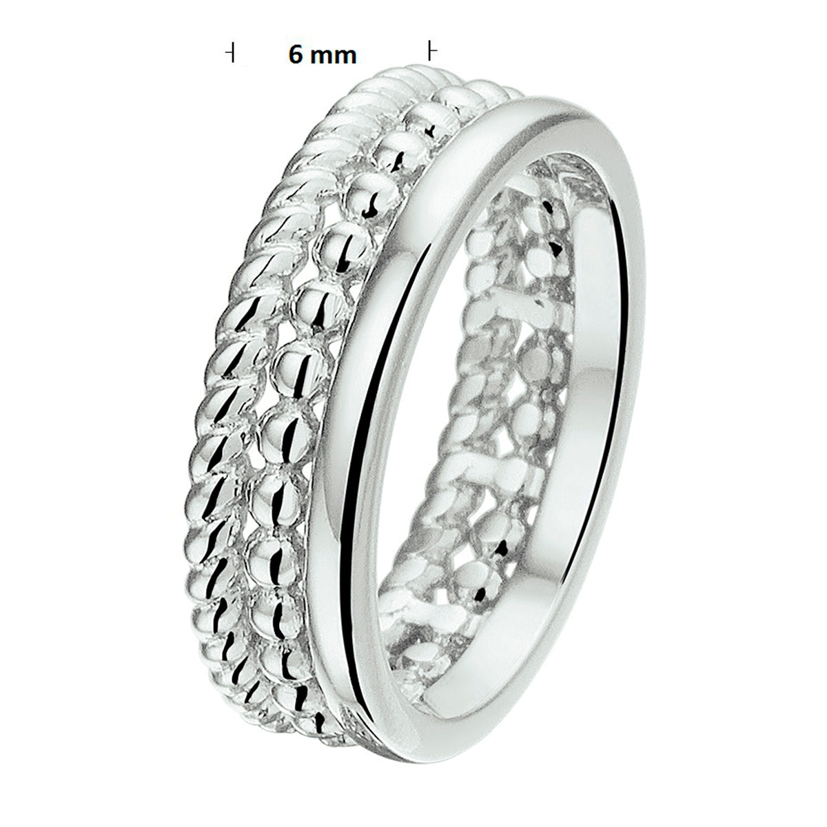 vDam Ring Zilver Gerhodineerd 1326680 Maat 17¼