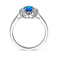 vDam Ring Zirkonia En Synthetische Saffier Zilver Gerhodineerd 1326688 Maat 17¾