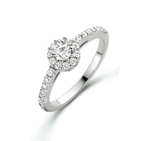 vDam Ring Zirkonia Halo Zilver Gerhodineerd 1334997