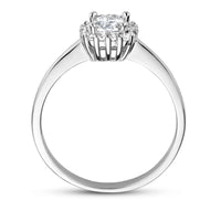 vDam Ring Zirkonia Halo Zilver Gerhodineerd 1335367 Maat 17¼