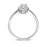 vDam Ring Zirkonia Halo Zilver Gerhodineerd 1335624 Maat 16