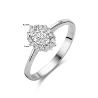 vDam Ring Zirkonia Halo Zilver Gerhodineerd 1335624 Maat 16