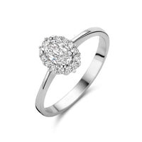 vDam Ring Zirkonia Halo Zilver Gerhodineerd 1335627