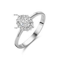 vDam Ring Zirkonia Halo Zilver Gerhodineerd 1335628 Maat 18½