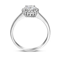 vDam Ring Zirkonia Halo Zilver Gerhodineerd 1335633 Maat 18½