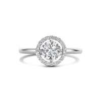 vDam Ring Zirkonia Halo Zilver Gerhodineerd 1335707 Maat 16½