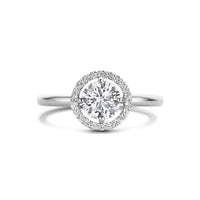 vDam Ring Zirkonia Halo Zilver Gerhodineerd 1335709 Maat 17¾